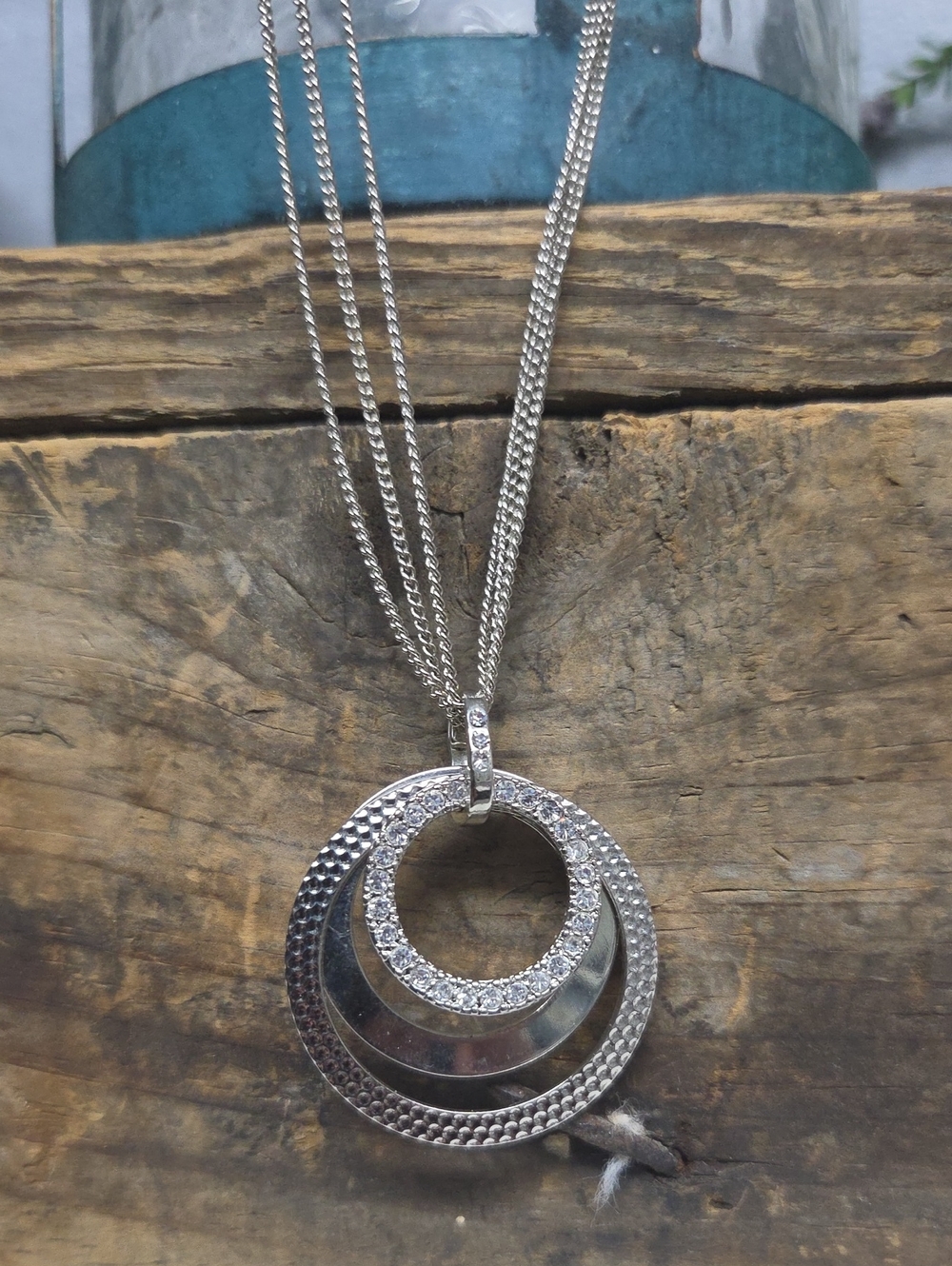 Vintage Premier Designs Layered Chain Interlocking Circle Statement Necklace